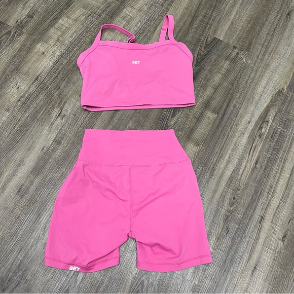 SET Active Pants - SET ACTIVE pink top and bottom set women’s size small / medium